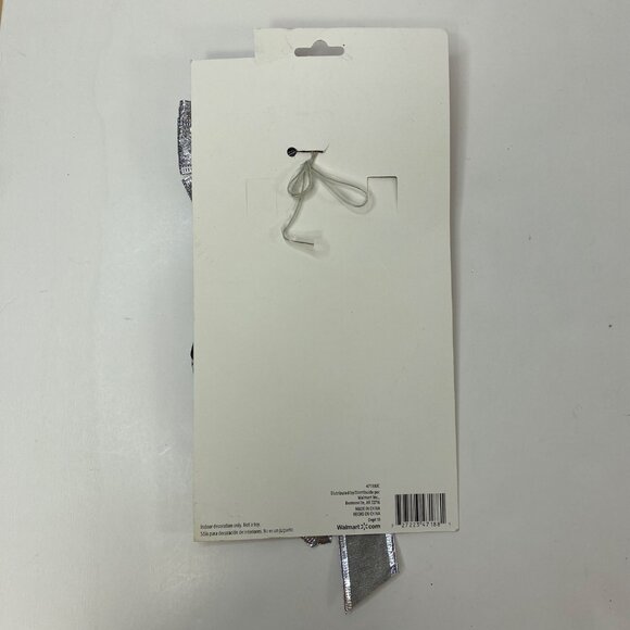 Silver Glitter 10 Loop Bow Tree Topper Long Streamers Christmas Decor - Picture 3 of 3